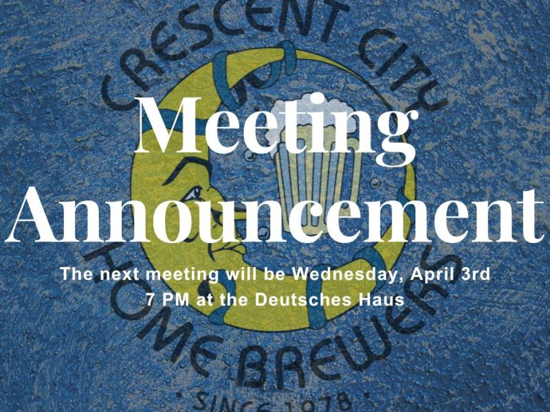April Meeting Announcement